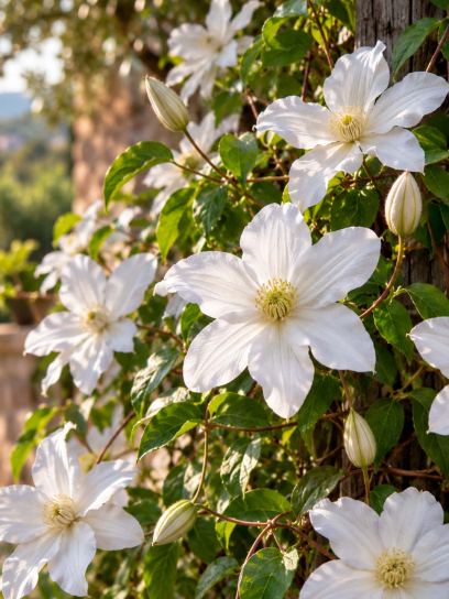 Clematis ‘Huldine’ (Viticella)