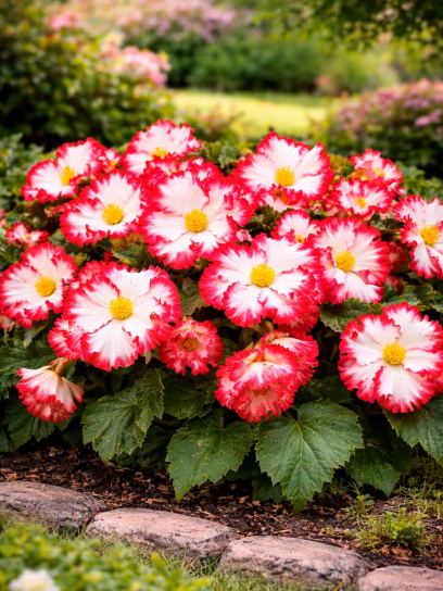 Begonia "Crispa Marginata" -white red-