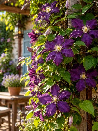 Clematis ‘Etoile Violette’ (Viticella)