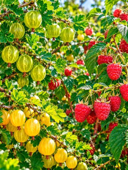 Gooseberry & Raspberry Garden Collection – 3 Plants