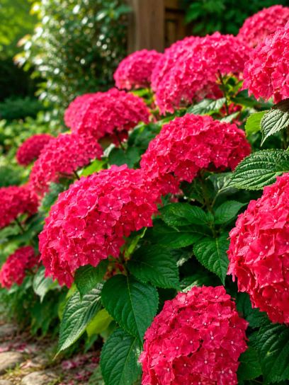 Hydrangea macrophylla "Red Baron"