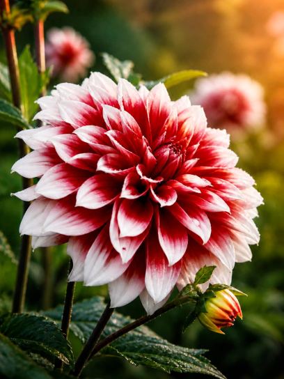 Dahlie "Red and White Fubuki"