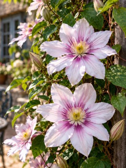 Clematis ‘Samaritan Jo’ (Grootbloemig, Vroegbloeiend)